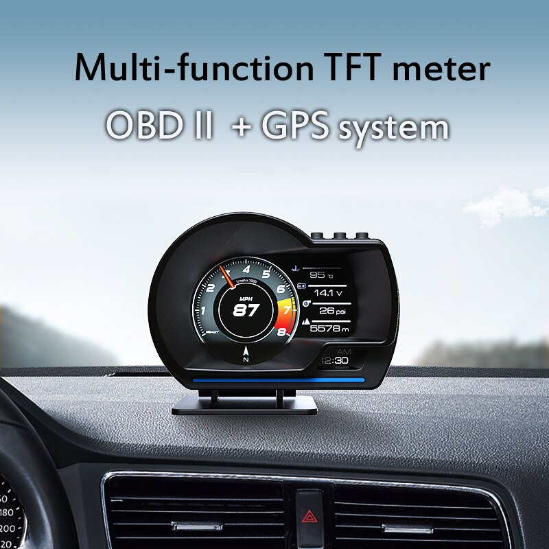 º  ÷, OBD2 + GPS Ʈ ڵ HUD ,   Ÿ,  溸,   ⸧ µ ڵ ǥ